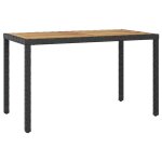 Vidaxl table de jardin noir et marron 123x60x74cm bois d'acacia solide