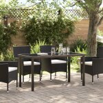 Vidaxl table de jardin noire 140x80x73 cm en verre tremp