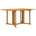 Table de jardin pliante papillon 150 x 90 x 75 cm en teck massif, pliable, robuste