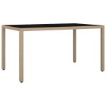 Vidaxl table de jardin plateau en verre résine tressée verre trempé Vidaxl table de jardin plateau en verre résine tressée verre trempé