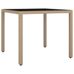 Vidaxl table de jardin plateau en verre résine tressée verre trempé Vidaxl table de jardin plateau en verre résine tressée verre trempé