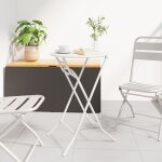 Vidaxl table de jardin pliante blanche �50x72 cm acier