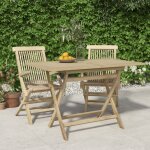 Vidaxl table de jardin pliante gris 120x70x75 cm bois de teck solide