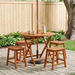 Vidaxl table de jardin pliante marron � 90 x 75 cm