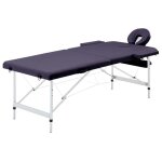 Vidaxl table de massage pliable 2 zones aluminium violet Vidaxl table de massage pliable 2 zones aluminium violet