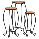 Vidaxl tables mosaque 3 pcs terre cuite cramique