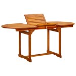 Vidaxl table a diner de jardin (120 - 170)x80x75 cm bois d'acacia massif