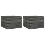 Vidaxl tables palette de jardin 2 pcs bois de pin massif gris fonc