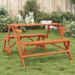 Vidaxl table de pique - nique avec bancs sapin massif 2 en 1 convertible Vidaxl table de pique - nique avec bancs sapin massif 2 en 1 convertible