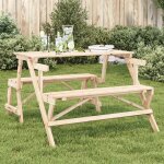 Vidaxl table de pique - nique avec bancs sapin massif 2 en 1 convertible