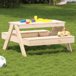 Vidaxl table de pique - nique pour enfants 88x97x52cm bois massif de pin