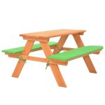 Vidaxl table de pique - nique pour enfants avec bancs 89x79x50 cm sapin