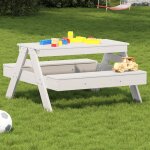 Vidaxl table de pique - nique pour enfants blanc bois massif de pin