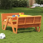 Vidaxl table de pique - nique pour enfants cire marron bois massif pin Vidaxl table de pique - nique pour enfants cire marron bois massif pin