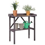 Vidaxl table  plantes avec tagre gris 78x38x82, 5 cm bois de sapin