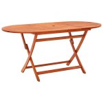 Vidaxl table pliable de jardin 160x85x75 cm bois d'eucalyptus massif
