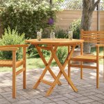 Vidaxl table pliable de jardin 85x85x76 cm bois de teck solide
