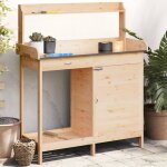 Vidaxl table de rempotage avec armoire bois massif de sapin