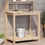 Vidaxl table de rempotage et étagères 82, 5x50x109, 5 cm bois massif pin Vidaxl table de rempotage et étagères 82, 5x50x109, 5 cm bois massif pin