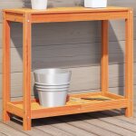 Vidaxl table de rempotage avec étagère cire marron bois massif de pin Vidaxl table de rempotage avec étagère cire marron bois massif de pin