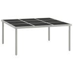 Vidaxl table de salle a manger de jardin 170x170x74, 5cm verre et acier