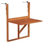 Vidaxl table suspendue de balcon 64, 5x44x80 cm bois d'acacia massif