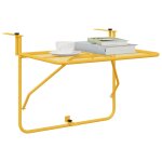 Vidaxl table suspendue pliable en moutarde - 60x40 cm, acier