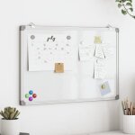 Vidaxl tableau blanc magntique 40x30x1, 7 cm aluminium