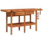Vidaxl Ãâ‰tabli avec tiroirs et étaux 162x62x83 cm bois massif d'acacia Vidaxl Ãâ‰tabli avec tiroirs et étaux 162x62x83 cm bois massif d'acacia