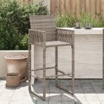 Vidaxl tabourets de bar de jardin lot de 2 gris r�sine tress�e