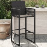 Vidaxl tabourets de bar de jardin lot de 2 noir r�sine tress�e
