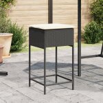 Vidaxl tabourets de bar jardin coussins lot de 2 noir résine tressée Vidaxl tabourets de bar jardin coussins lot de 2 noir résine tressée