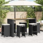Vidaxl tabourets de bar de jardin et coussins lot de 6 r�sine tress�e