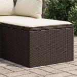 Vidaxl tabouret de jardin avec coussin brun 55x55x37 cm r�sine tress�e