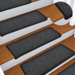 Vidaxl tapis d'escalier 15 pcs 65x25 cm anthracite