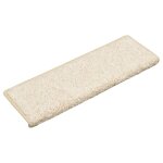 Vidaxl tapis d'escalier 15 pcs 65x25 cm blanc