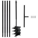 Vidaxl tarire de sol avec manche 250 mm et tube d'extension 4 m acier