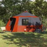 Vidaxl tente cabane avec toit gris et orange 500 x 500 x 294 cm