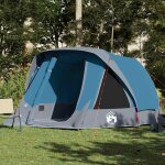 Vidaxl tente de cabine familiale 6 personnes bleu imperm�able