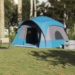 Vidaxl tente de cabine familiale 6 personnes bleu impermable