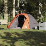 Vidaxl tente de cabine familiale 6 personnes gris orange imperm�able