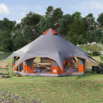 Vidaxl tente familiale gris et orange 10 personnes