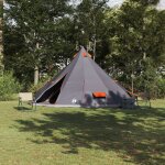 Vidaxl tente familiale tipi grise et orange pour 12 personnes, impermable