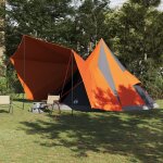 Vidaxl tente familiale tipi grise et orange impermable pour 12 personnes