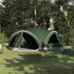 Vidaxl tente familiale avec toit vert et gris 460 x 430 x 214 cm