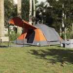 Vidaxl tente familiale tunnel 8 personnes gris et orange imperm�able
