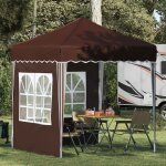 Vidaxl tente de f�te pop - up marron 195 x 195 x 245 cm tissu oxford