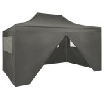 Vidaxl tente pliable avec 4 parois latrales 3 x 4, 5 m anthracite