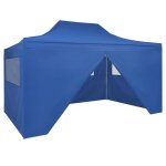 Vidaxl tente pliable avec 4 parois lat�rales 3 x 4, 5 m bleu