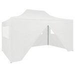 Vidaxl tente pliable de réception avec 4 parois 3 x 4, 5 m blanc Vidaxl tente pliable de réception avec 4 parois 3 x 4, 5 m blanc